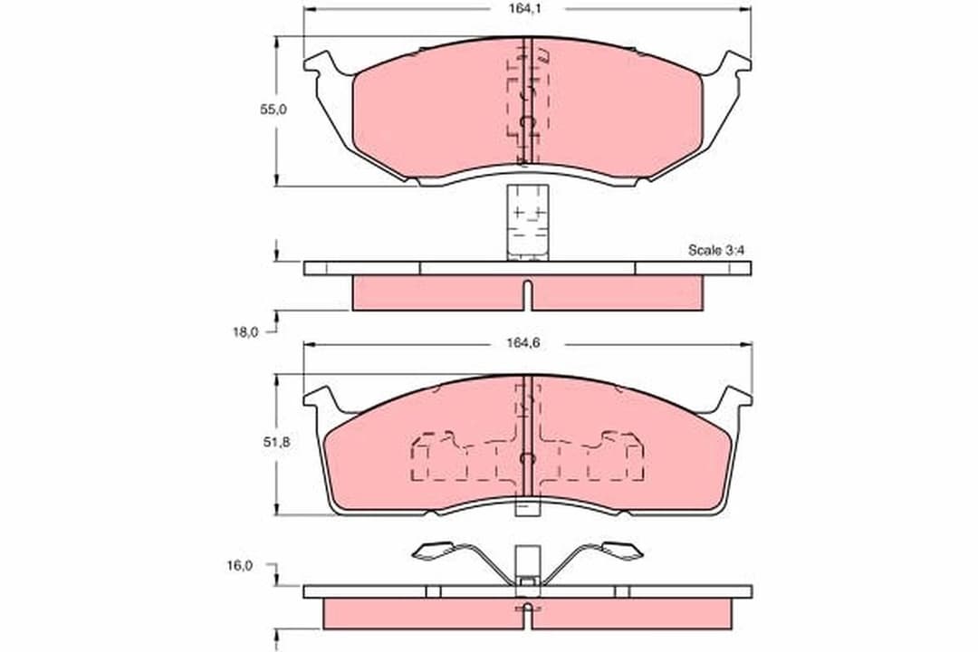 set placute frana,frana disc TRW GDB1244