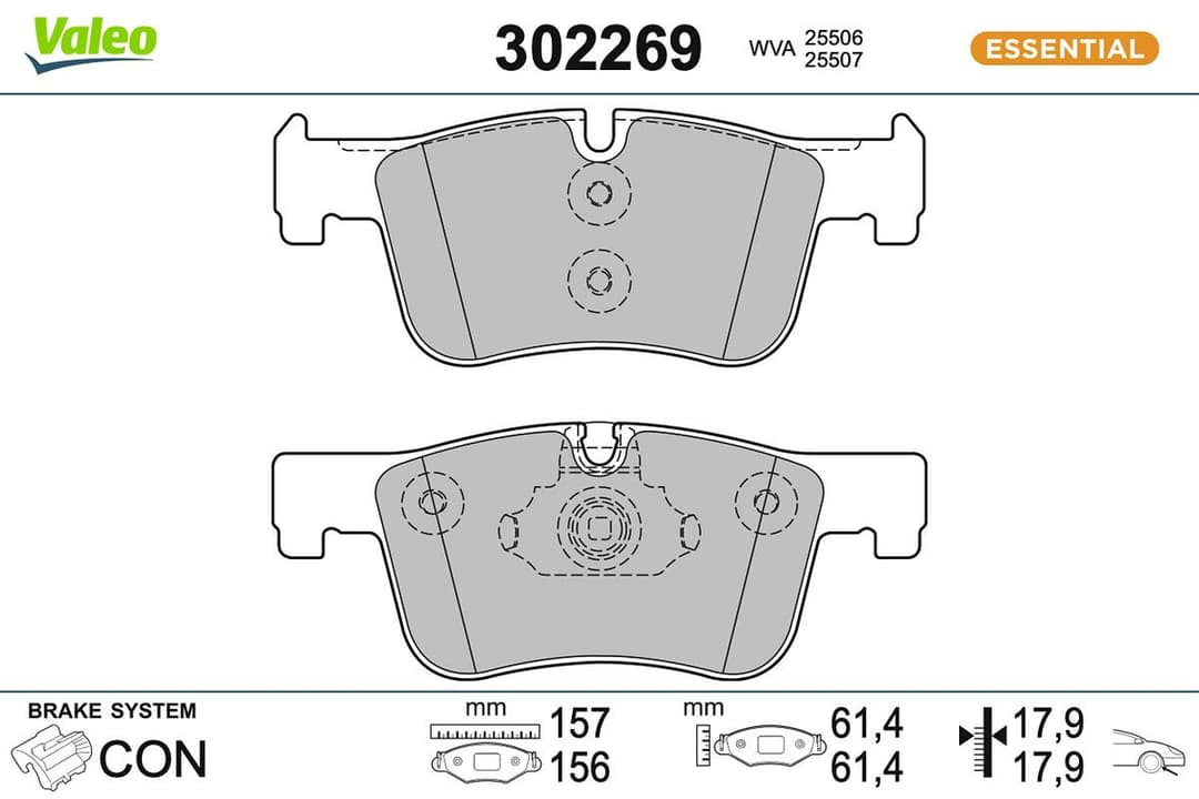 set placute frana,frana disc VALEO ESSENTIAL 302269