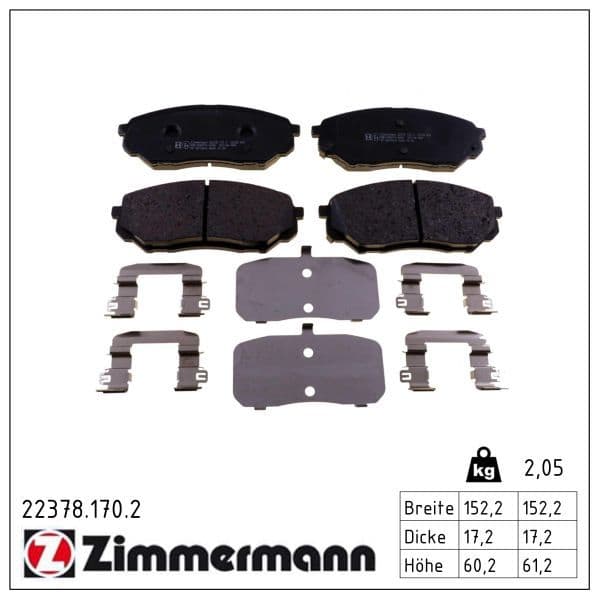 set placute frana,frana disc ZIMMERMANN 22378.170.2