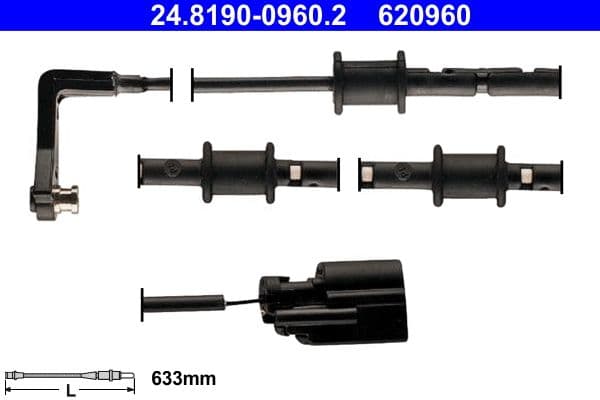senzor de avertizare,uzura placute de frana ATE 24.8190-0960.2