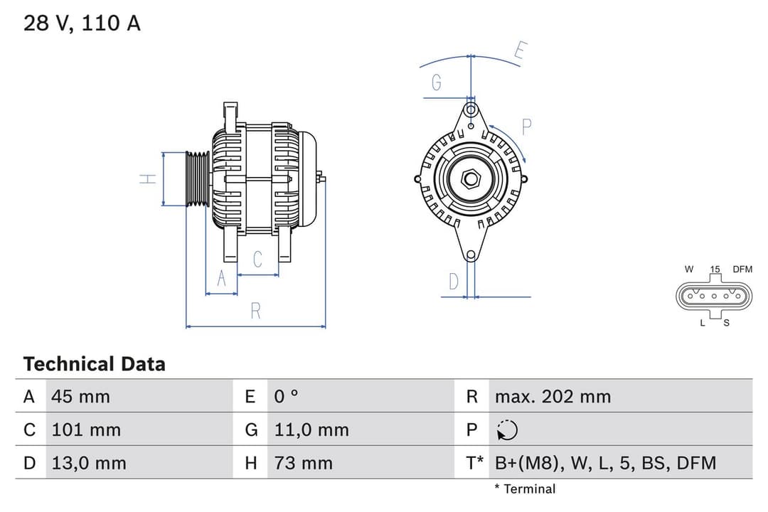 Generator / Alternator BOSCH 0 986 049 350