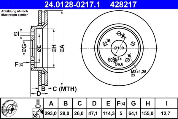 Disc frana ATE 24.0128-0217.1