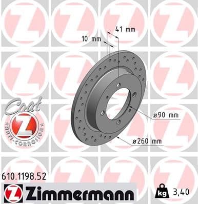 Disc frana ZIMMERMANN SPORT Z 610.1198.52