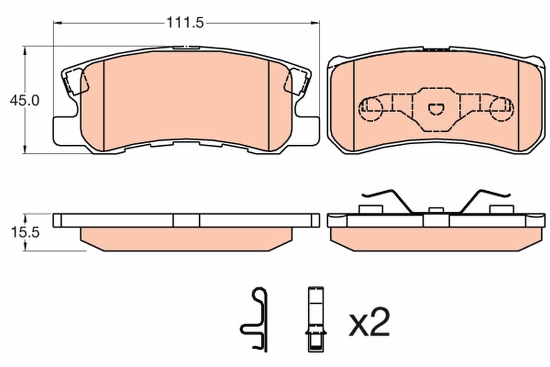 set placute frana,frana disc TRW GDB3595
