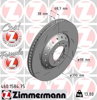 Disc frana ZIMMERMANN FORMULA Z 460.1584.75