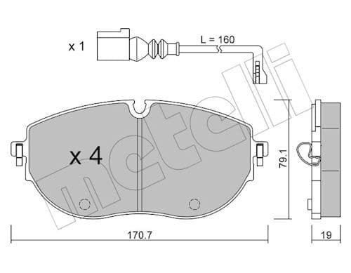 set placute frana,frana disc METELLI 22-1322-0