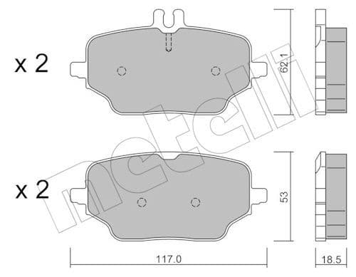 set placute frana,frana disc METELLI 22-1273-0