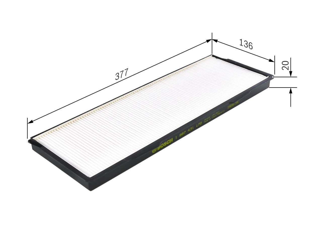 Filtru, aer habitaclu BOSCH 1 987 431 172