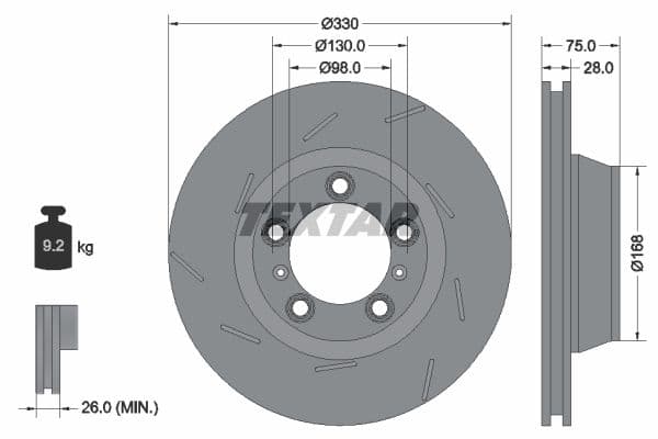 Disc frana TEXTAR PRO+ 92220607
