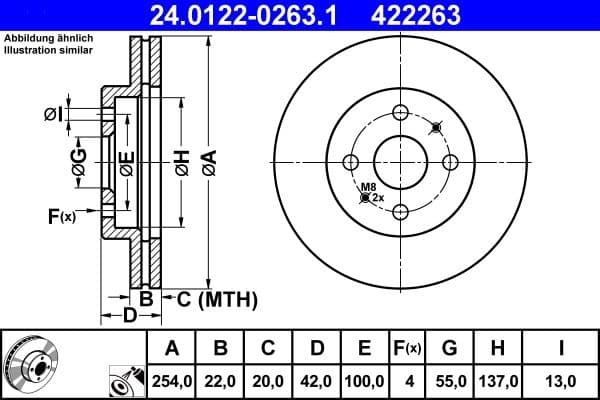 Disc frana ATE 24.0122-0263.1