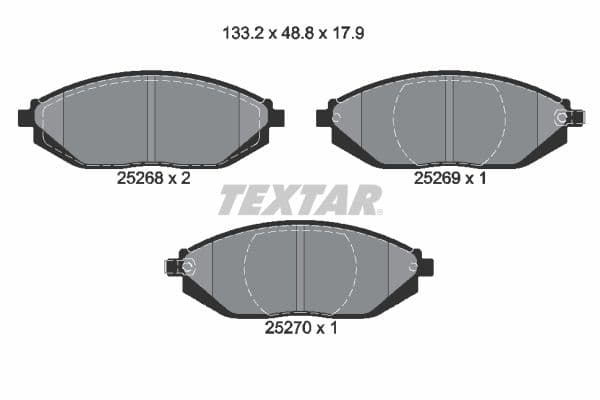 set placute frana,frana disc TEXTAR Q+ 2526801