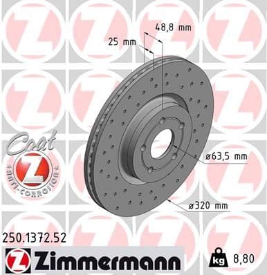 Disc frana ZIMMERMANN 250.1372.52