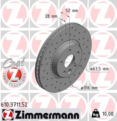 Disc frana ZIMMERMANN SPORT Z 610.3711.52