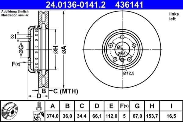Disc frana ATE 24.0136-0141.2