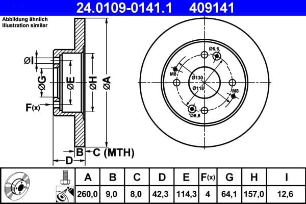 Disc frana ATE 24.0109-0141.1