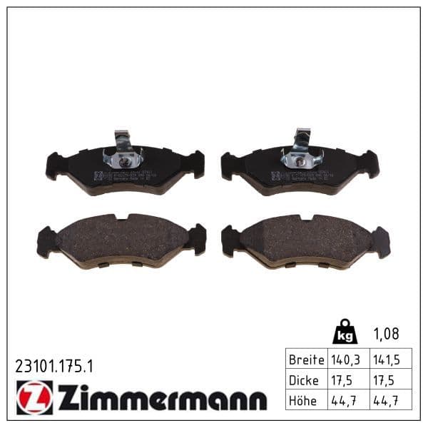 set placute frana,frana disc ZIMMERMANN 23101.175.1