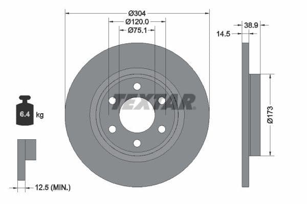 Disc frana TEXTAR PRO 92352703