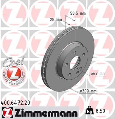 Disc frana ZIMMERMANN COAT Z 400.6472.20
