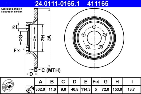 Disc frana ATE 24.0111-0165.1