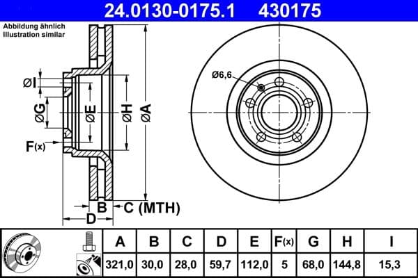 Disc frana ATE 24.0130-0175.1