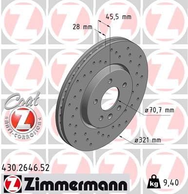 Disc frana ZIMMERMANN 430.2646.52