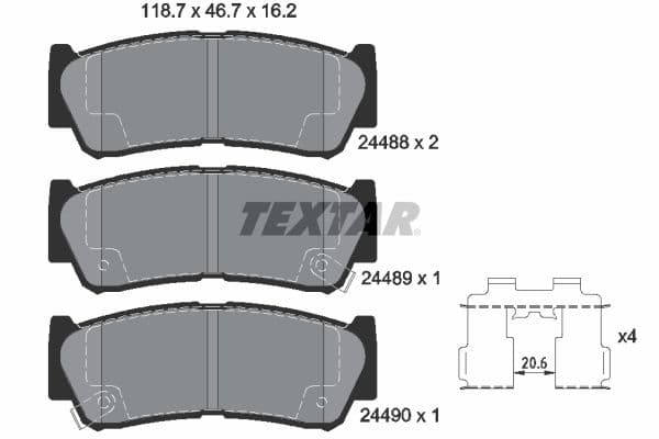 set placute frana,frana disc TEXTAR Q+ 2448801