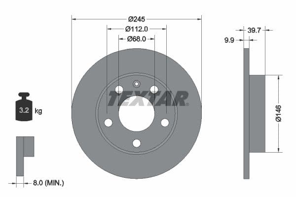 Disc frana TEXTAR 92106203