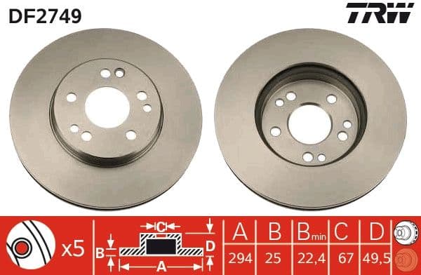 Disc frana TRW DF2749