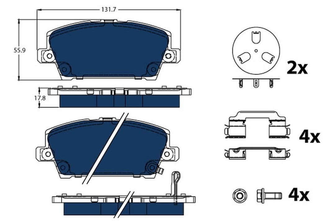 set placute frana,frana disc TRW ELECTRIC BLUE GDB3407BTE