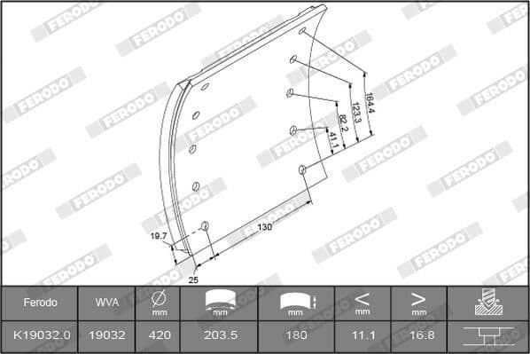 Set garnituri de frictiune, frana tambur QWP WHD1042BL