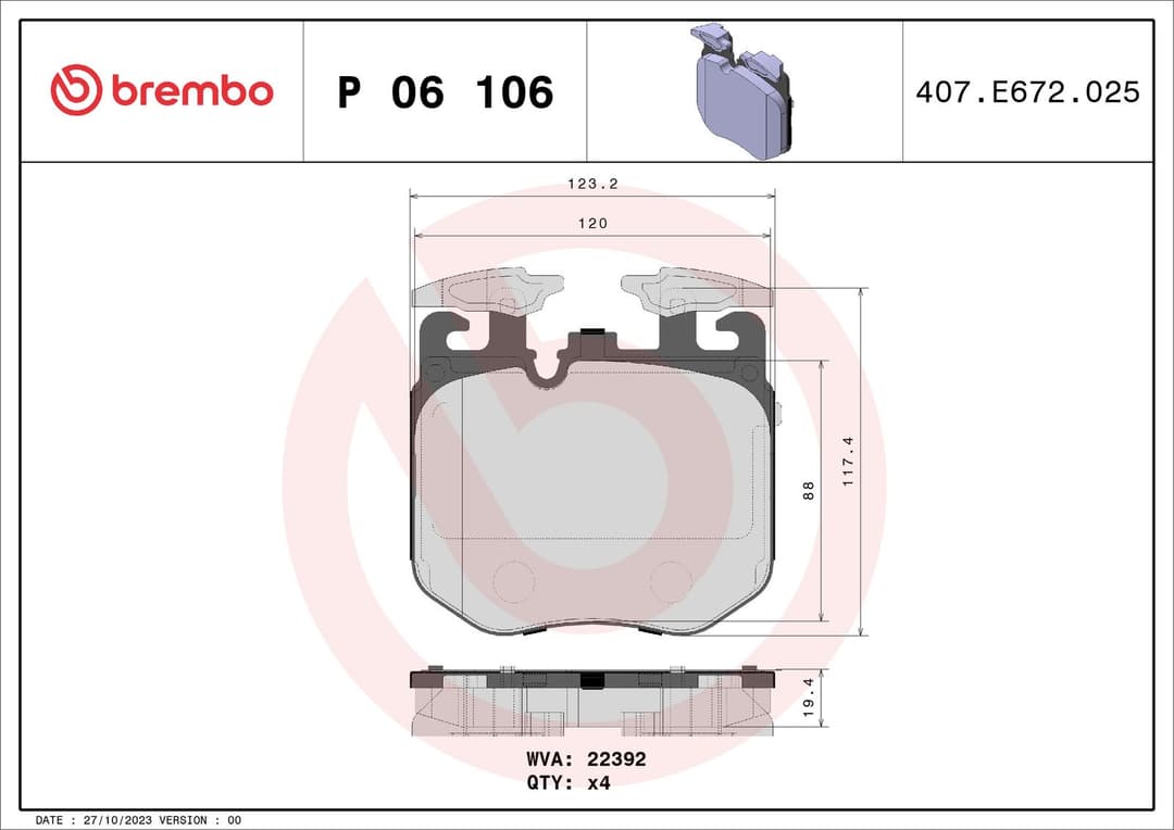 set placute frana,frana disc BREMBO PRIME LINE P 06 106