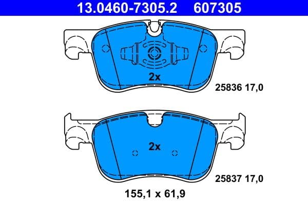 set placute frana,frana disc ATE 13.0460-7305.2