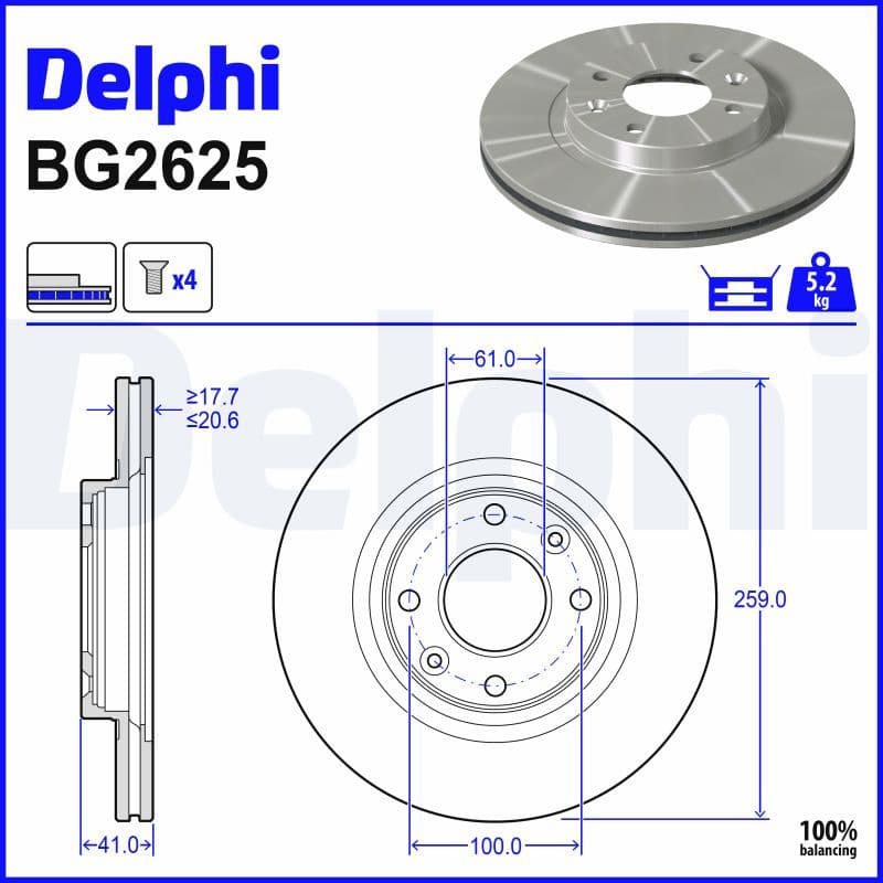 Disc frana DELPHI BG2625