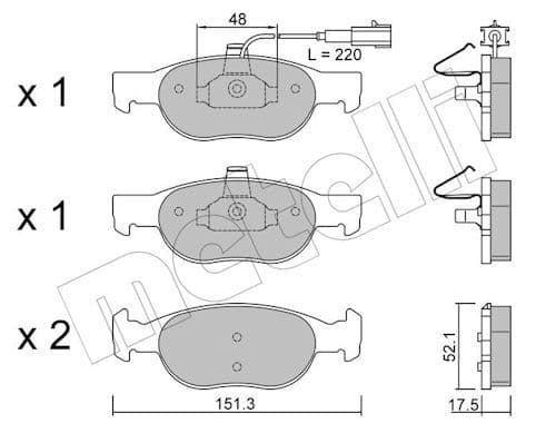 set placute frana,frana disc METELLI 22-0079-0