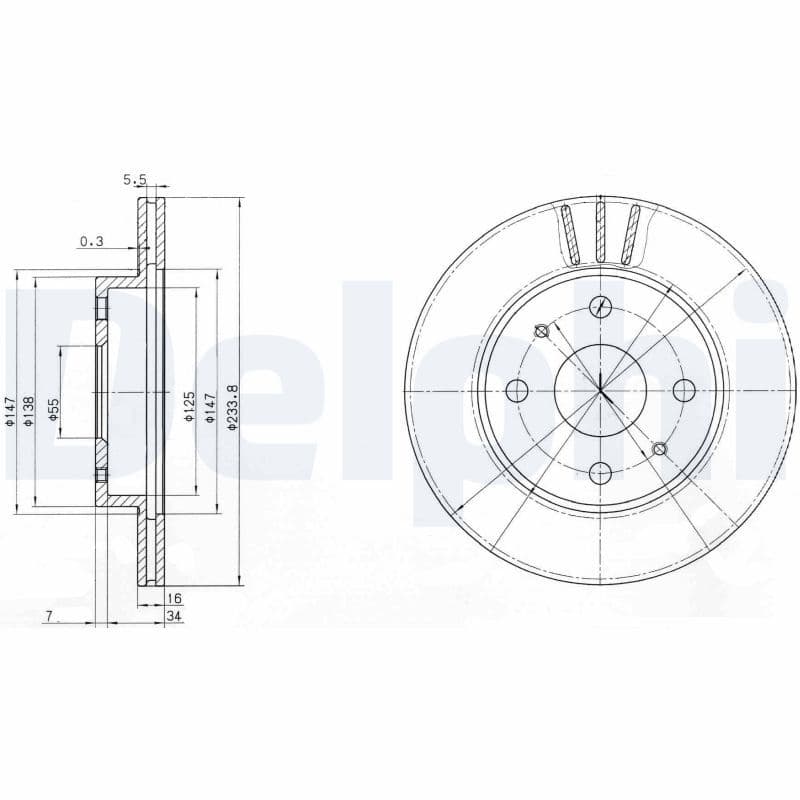 Disc frana DELPHI BG3555