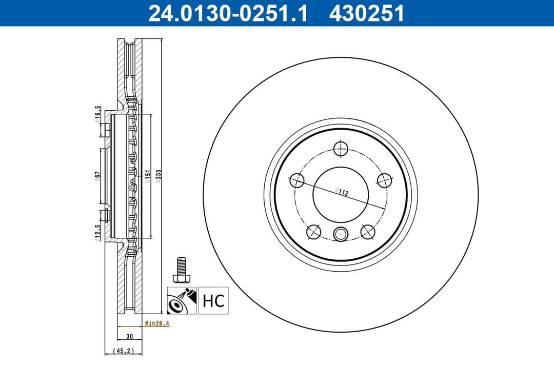 Disc frana ATE 24.0130-0251.1