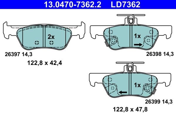 set placute frana,frana disc ATE Ceramic 13.0470-7362.2