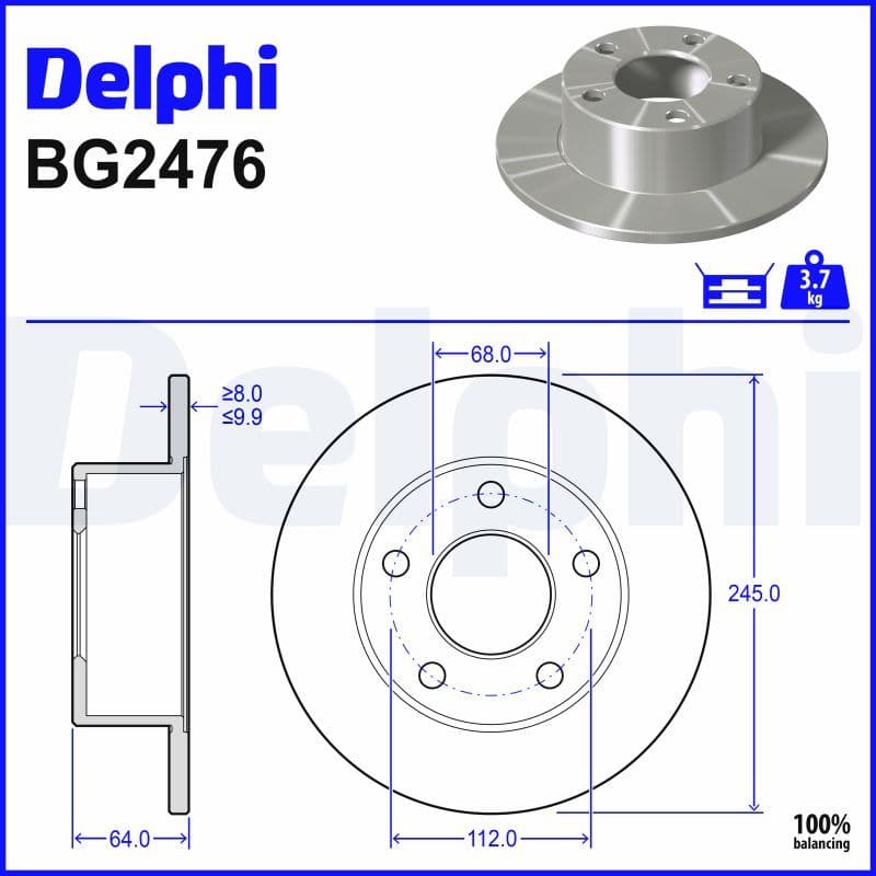 Disc frana DELPHI BG2746