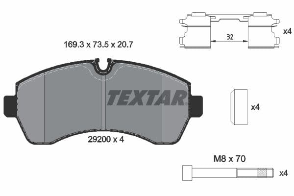 set placute frana,frana disc TEXTAR Q+ 2920002