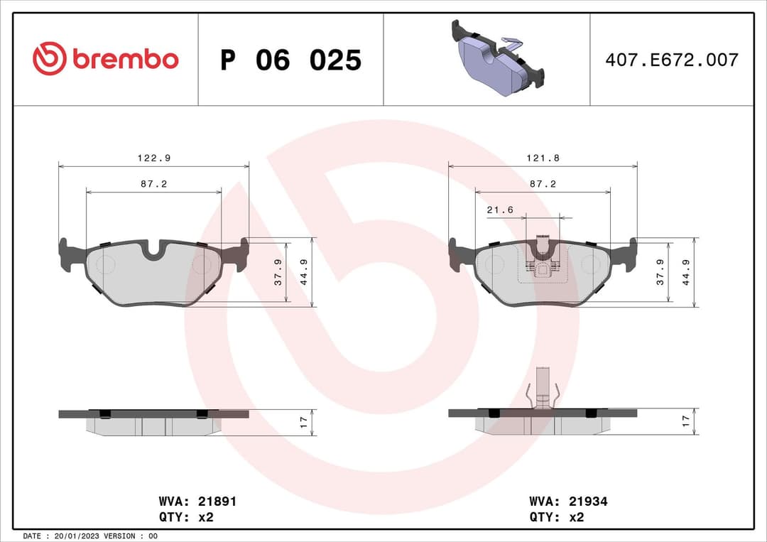 set placute frana,frana disc BREMBO PRIME LINE P 06 025