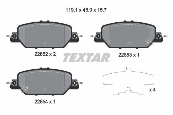 set placute frana,frana disc TEXTAR 2285201