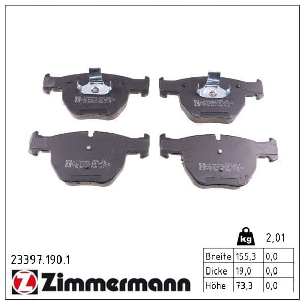 set placute frana,frana disc ZIMMERMANN 23397.190.1