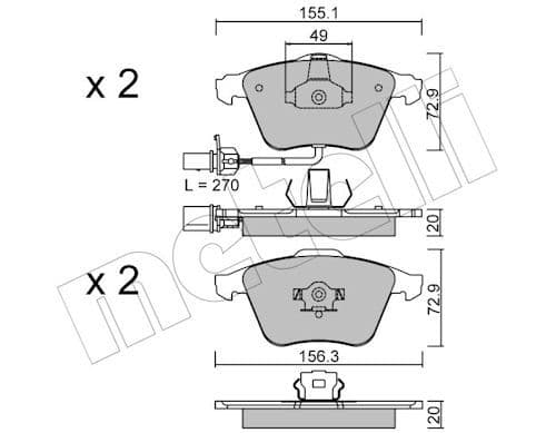 set placute frana,frana disc METELLI 22-0549-1