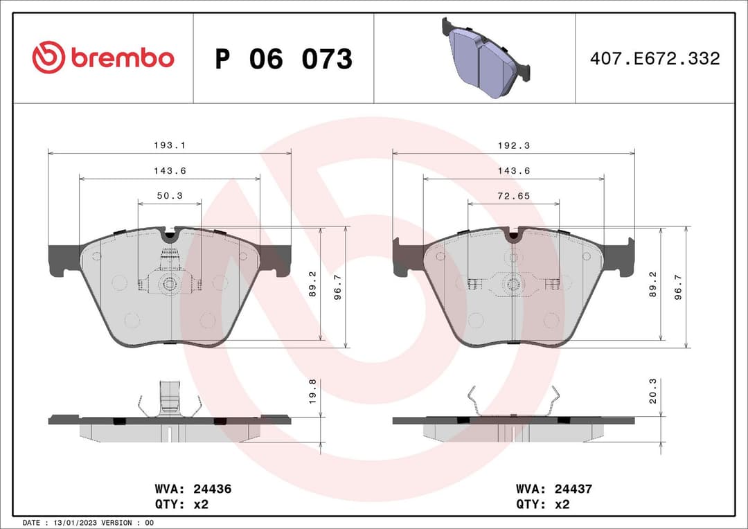 set placute frana,frana disc BREMBO PRIME LINE P 06 073