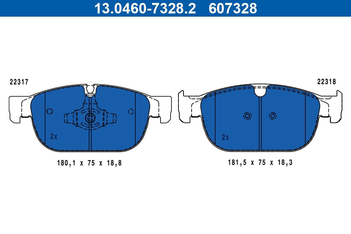 set placute frana,frana disc ATE 13.0460-7328.2