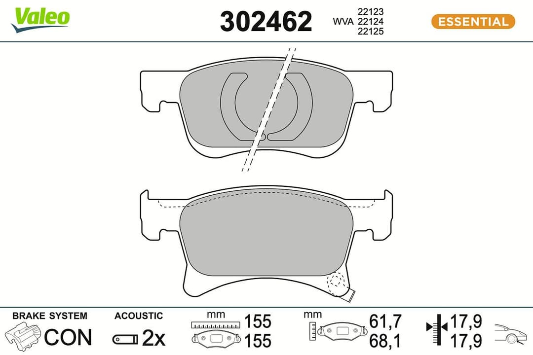 set placute frana,frana disc VALEO 302462