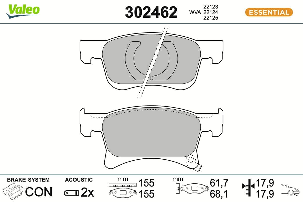 set placute frana,frana disc VALEO 302462