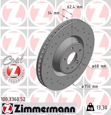 Disc frana ZIMMERMANN SPORT Z 100.3360.52