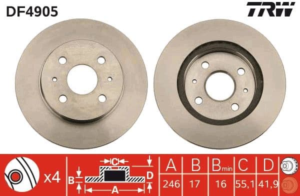 Disc frana TRW DF4905
