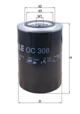 Filtru ulei MAHLE OC 308